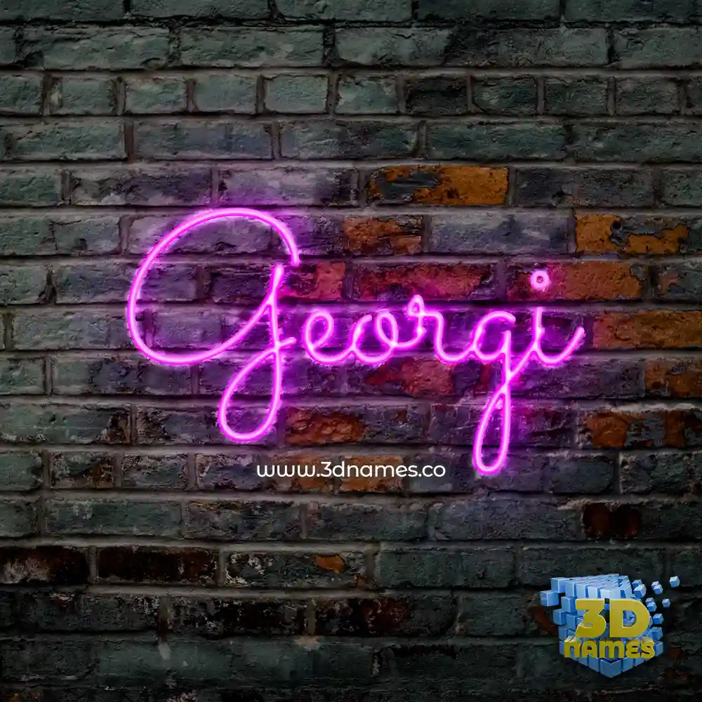 georgi in Pink Neon style - 3D name wallpaper