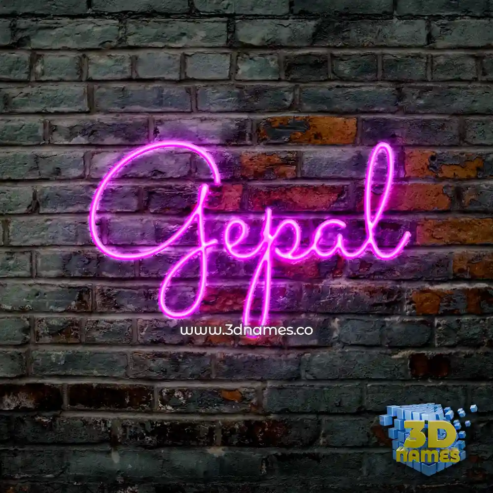 gepal in Pink Neon style - 3D name wallpaper