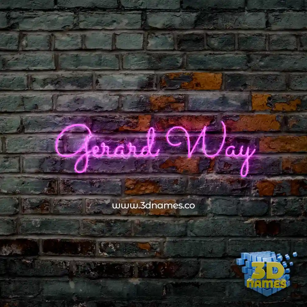 gerard way in Pink Neon style - 3D name wallpaper