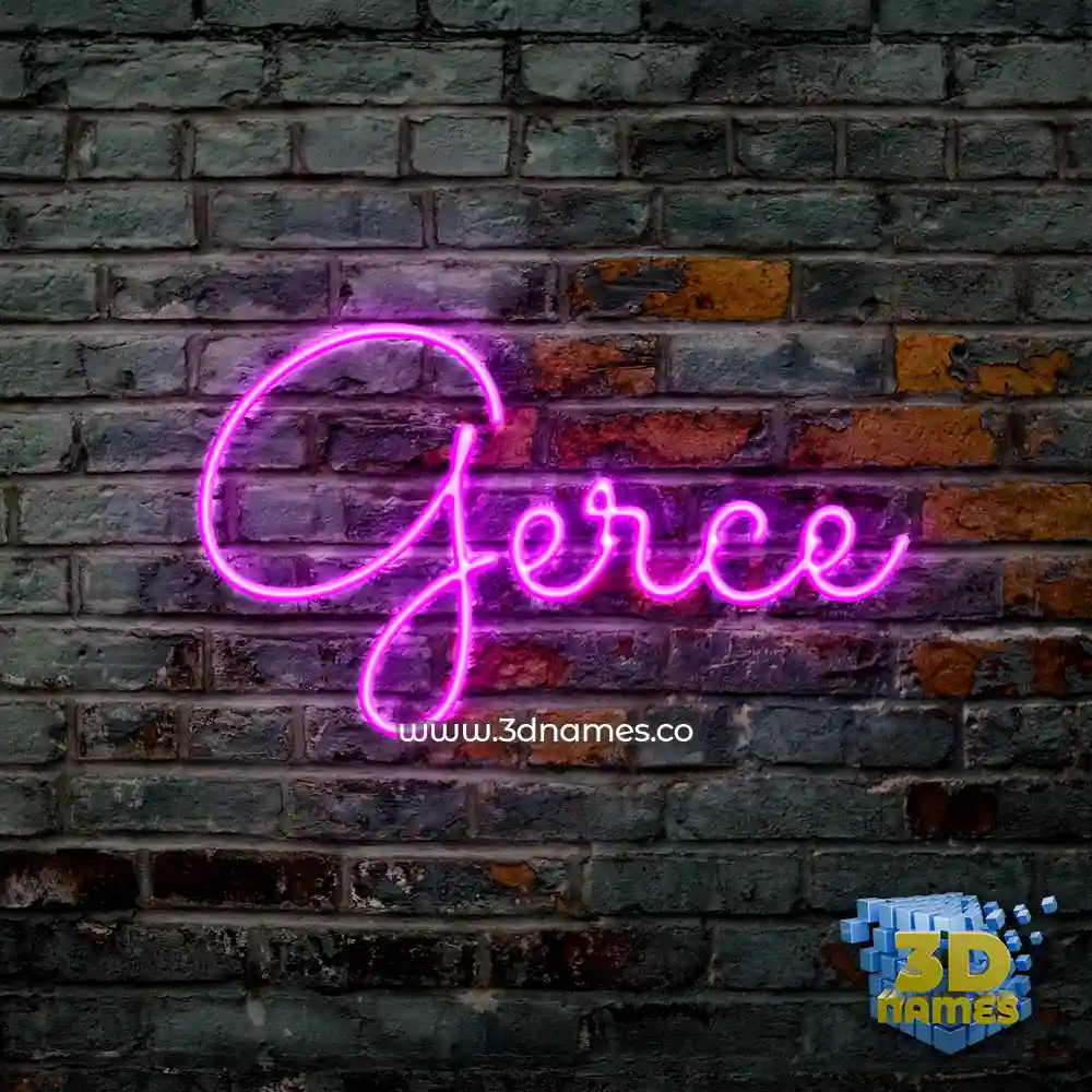 gerce in Pink Neon style - 3D name wallpaper