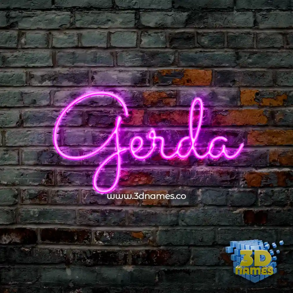gerda in Pink Neon style - 3D name wallpaper