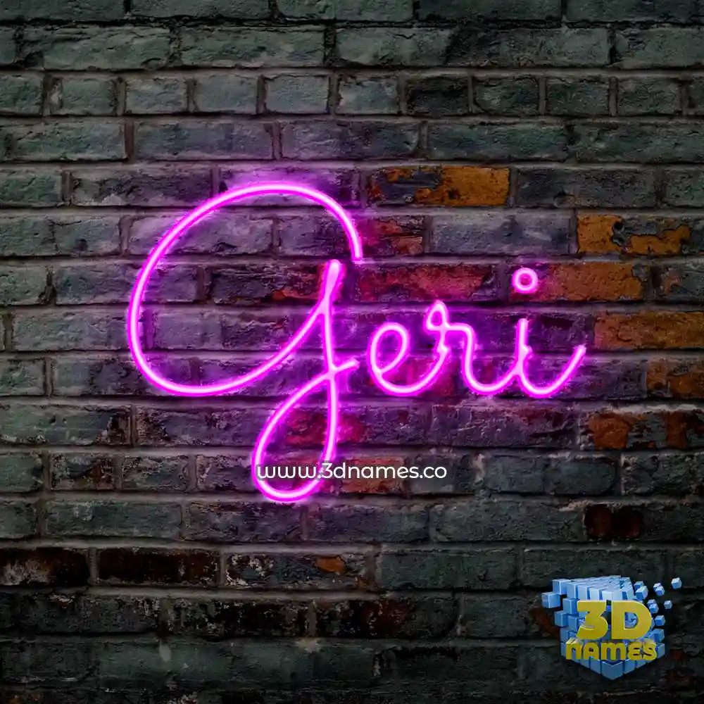 geri in Pink Neon style - 3D name wallpaper
