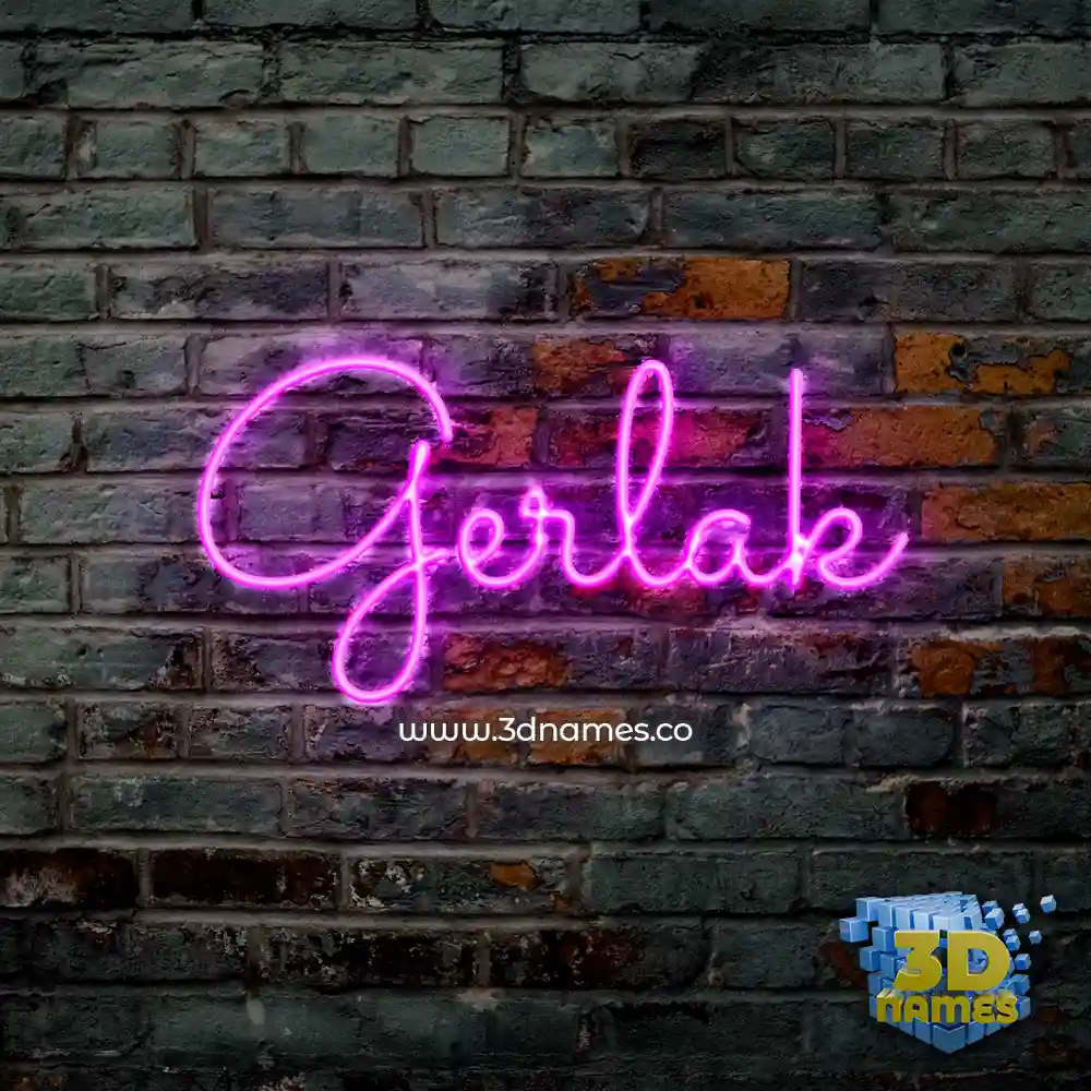 gerlak in Pink Neon style - 3D name wallpaper