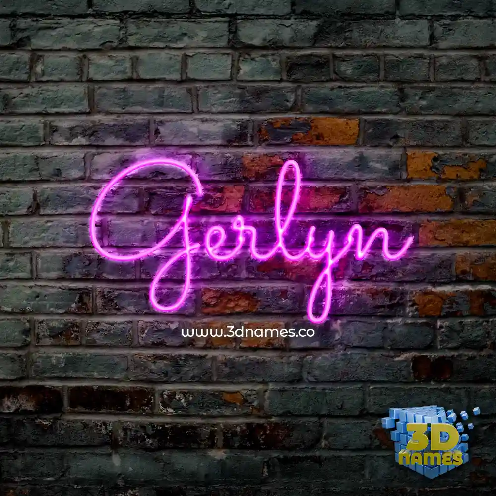 gerlyn in Pink Neon style - 3D name wallpaper