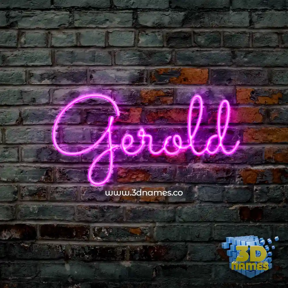 gerold in Pink Neon style - 3D name wallpaper