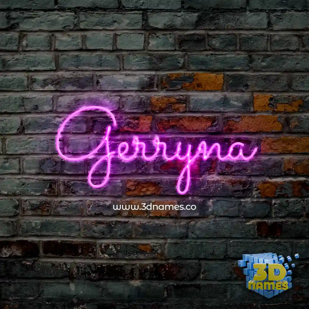 gerryna in Pink Neon style - 3D name wallpaper