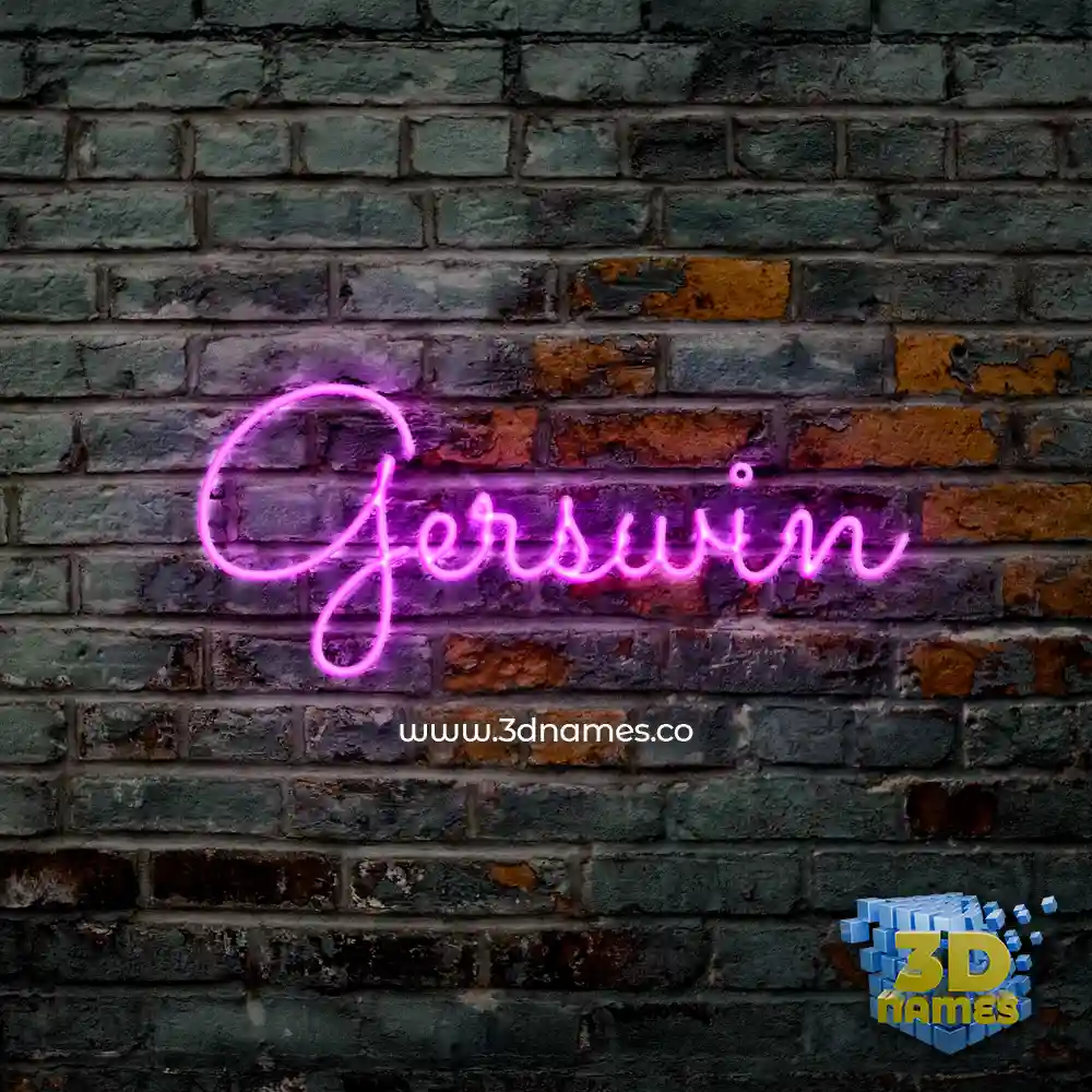 gerswin in Pink Neon style - 3D name wallpaper