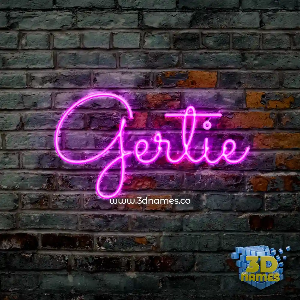 gertie in Pink Neon style - 3D name wallpaper
