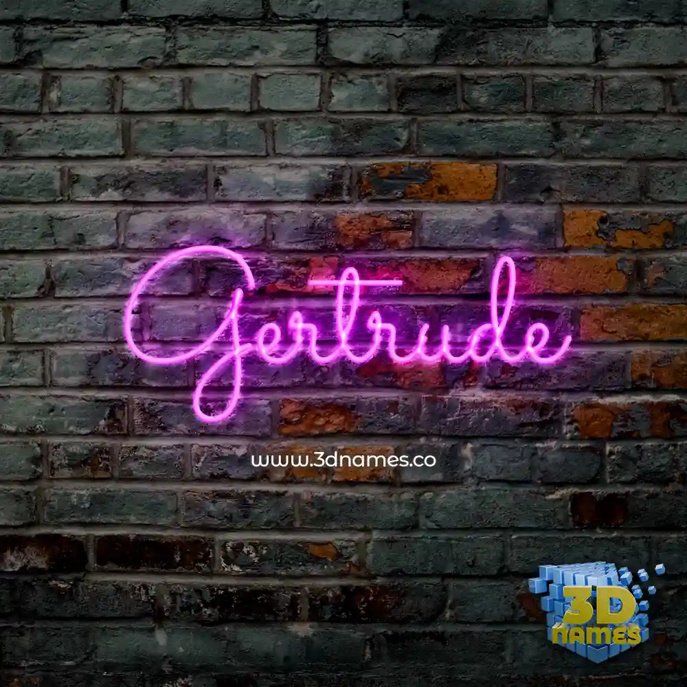 gertrude in Pink Neon style - 3D name wallpaper