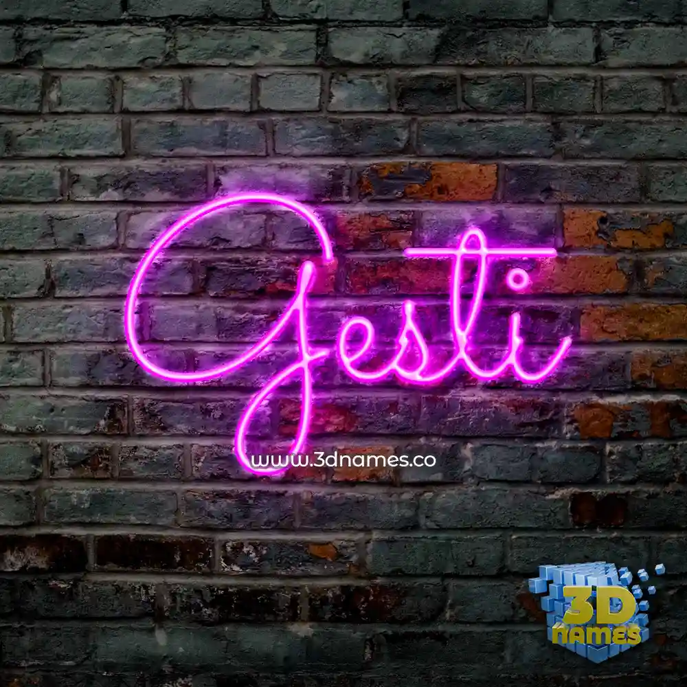 gesti in Pink Neon style - 3D name wallpaper