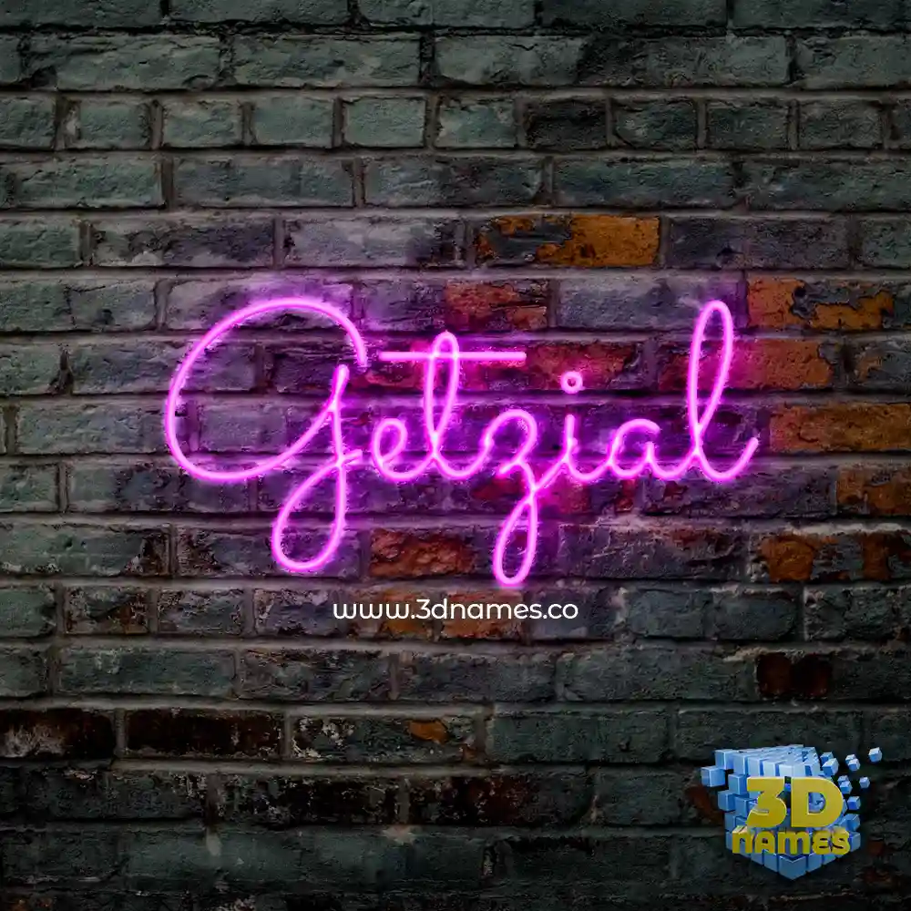 getzial in Pink Neon style - 3D name wallpaper