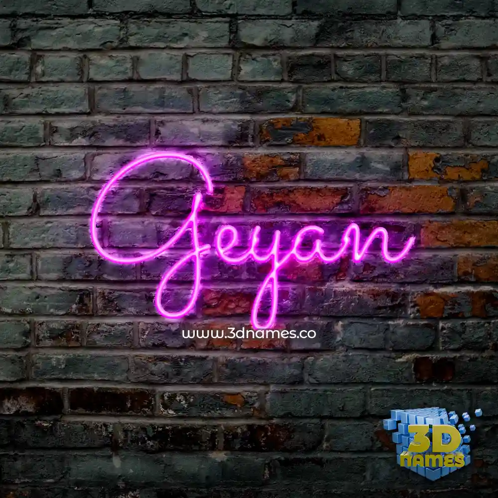 geyan in Pink Neon style - 3D name wallpaper