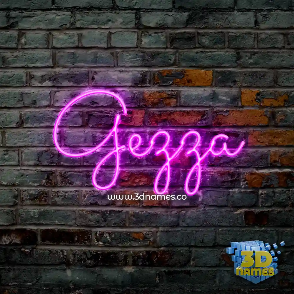 gezza in Pink Neon style - 3D name wallpaper