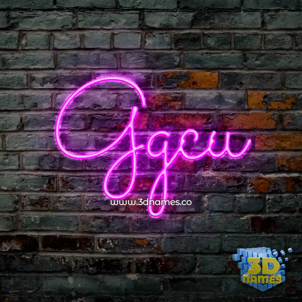 ggcu in Pink Neon style - 3D name wallpaper