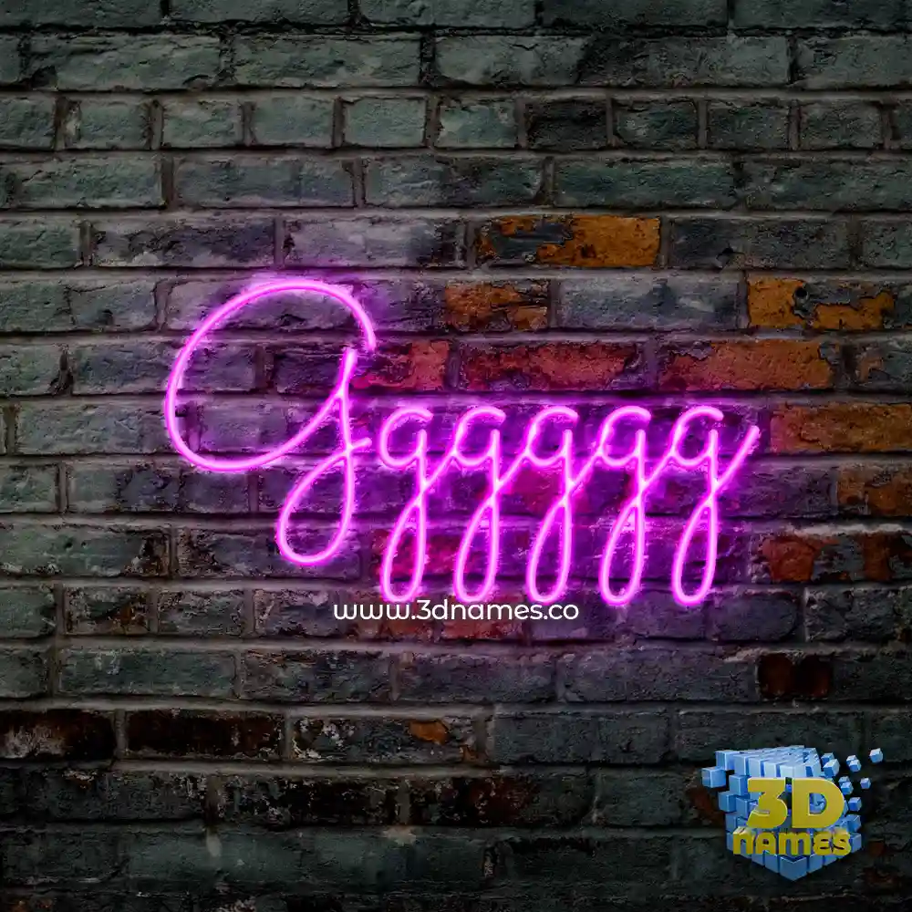 gggggg in Pink Neon style - 3D name wallpaper