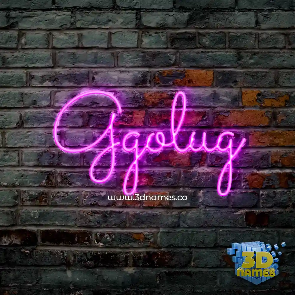 ggolug in Pink Neon style - 3D name wallpaper