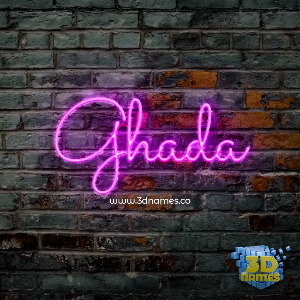 ghada in Pink Neon style - 3D name wallpaper