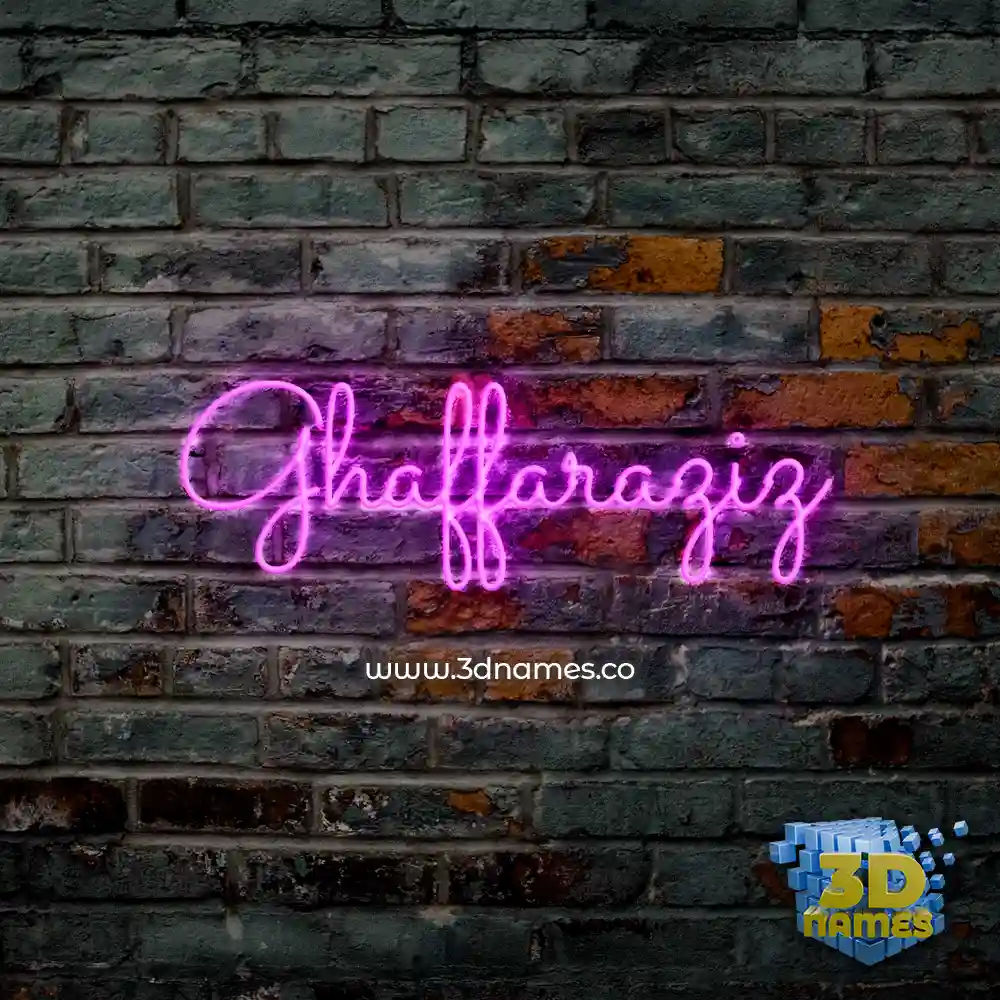 ghaffaraziz in Pink Neon style - 3D name wallpaper