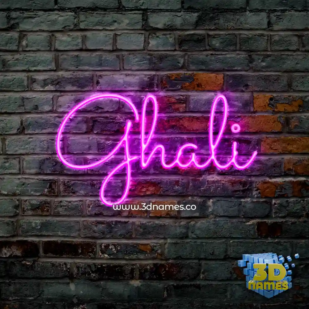 ghali in Pink Neon style - 3D name wallpaper
