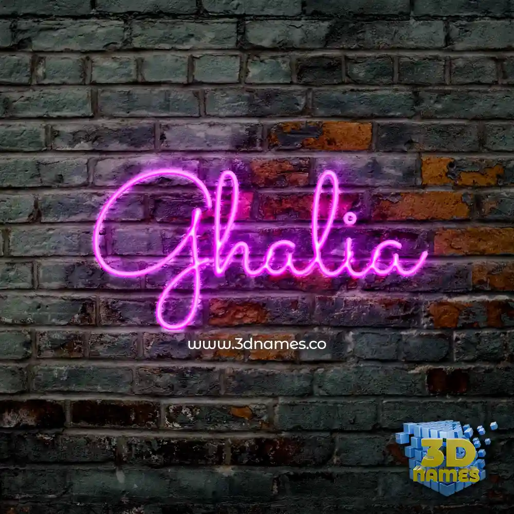 ghalia in Pink Neon style - 3D name wallpaper