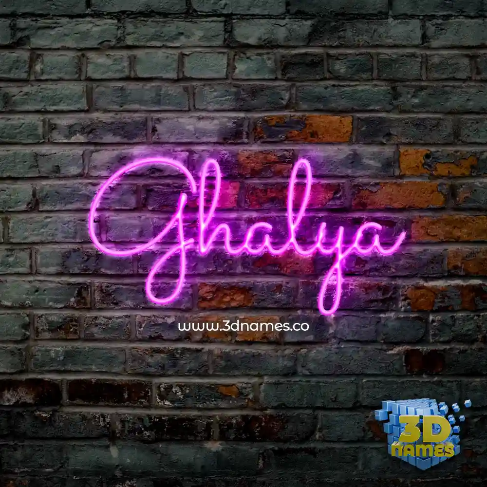 ghalya in Pink Neon style - 3D name wallpaper