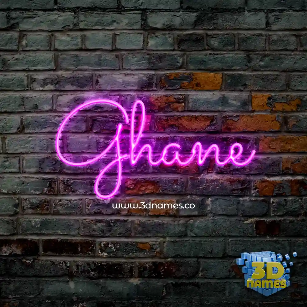 ghane in Pink Neon style - 3D name wallpaper