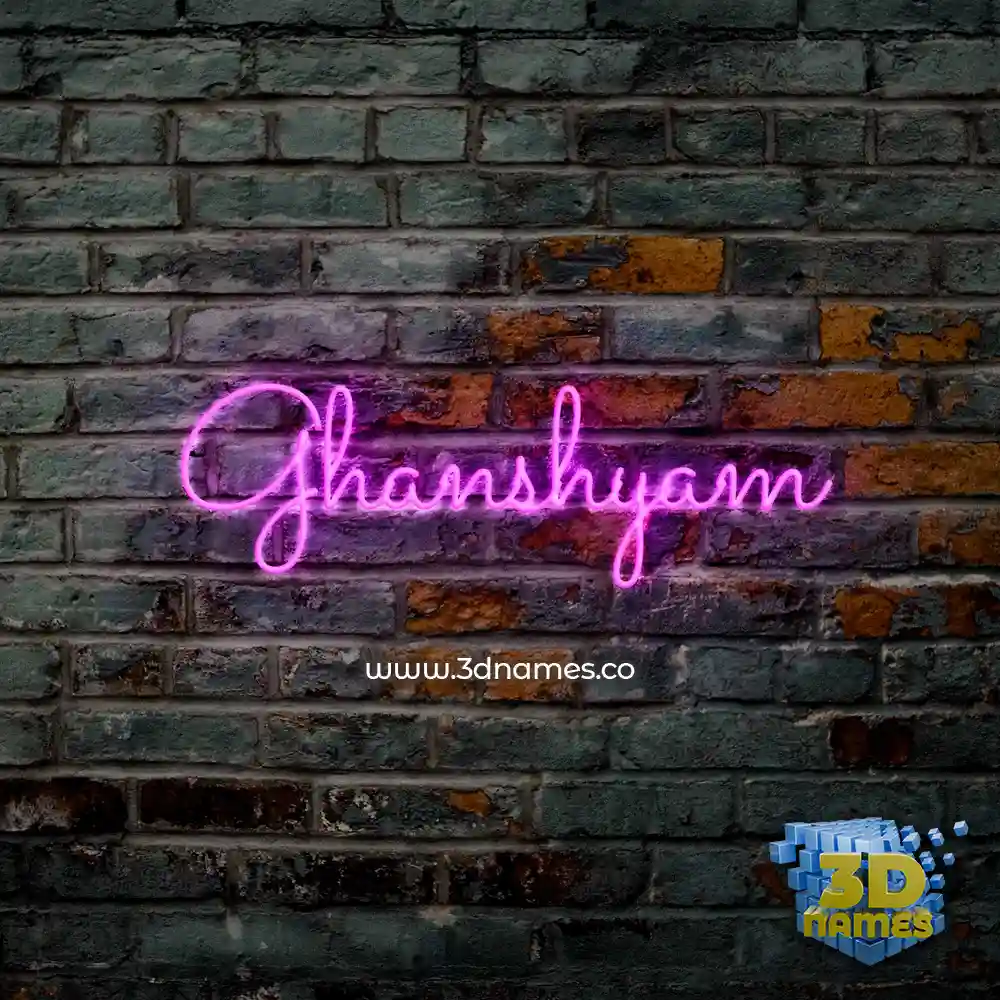 ghanshyam in Pink Neon style - 3D name wallpaper