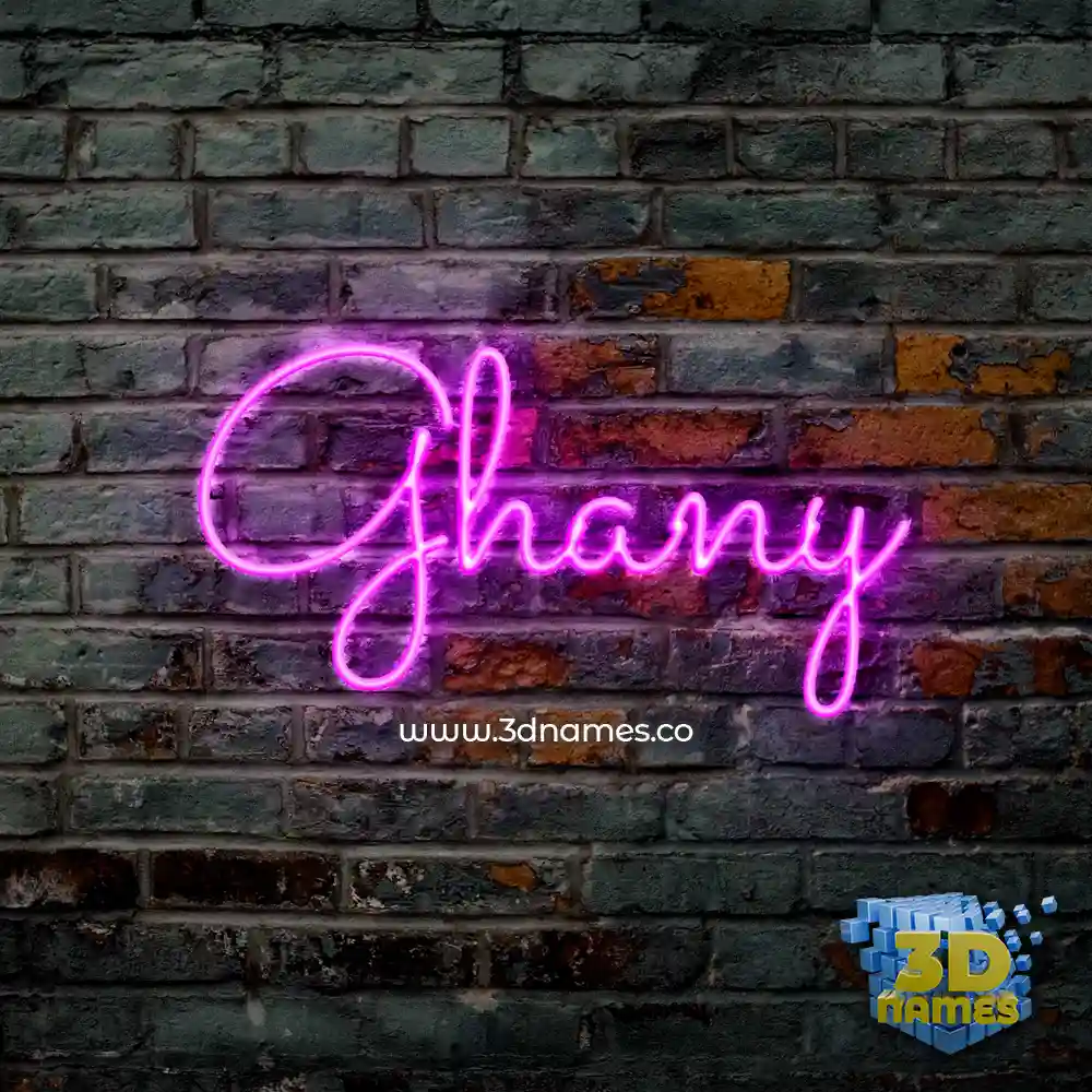 ghany in Pink Neon style - 3D name wallpaper