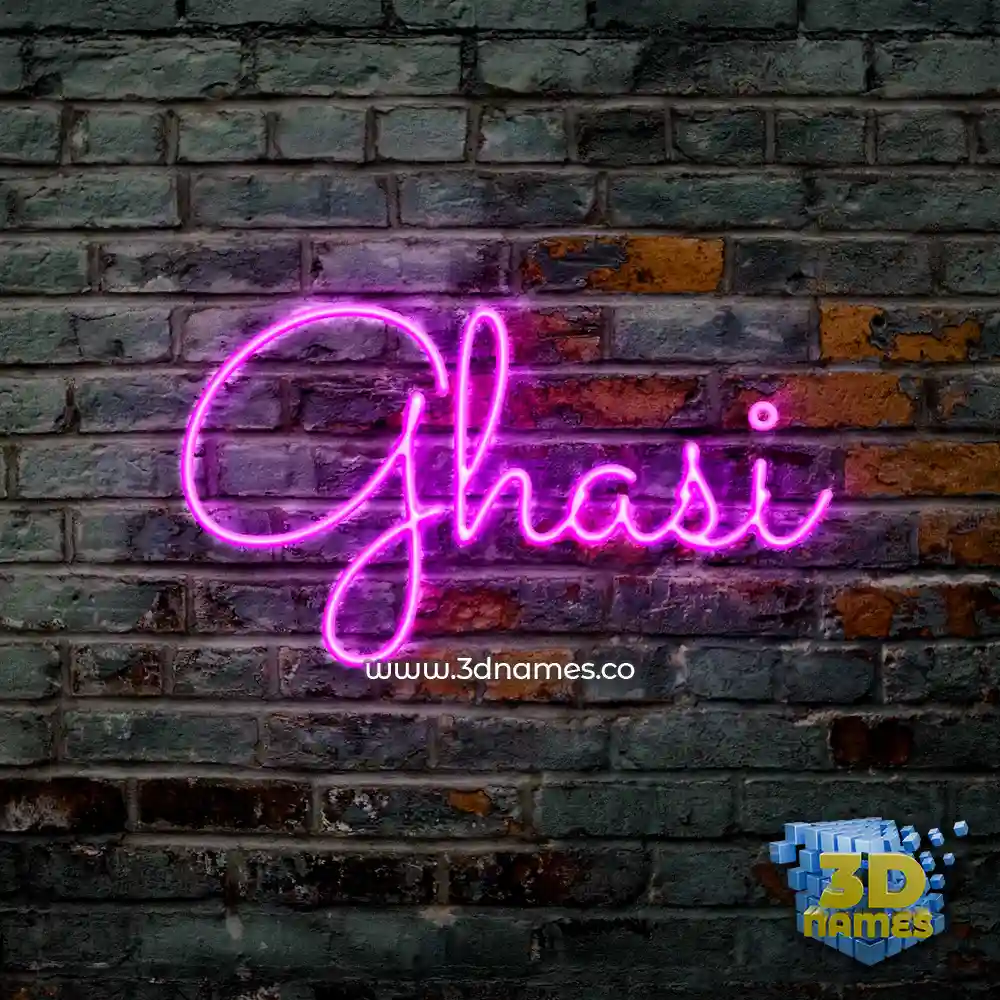ghasi in Pink Neon style - 3D name wallpaper
