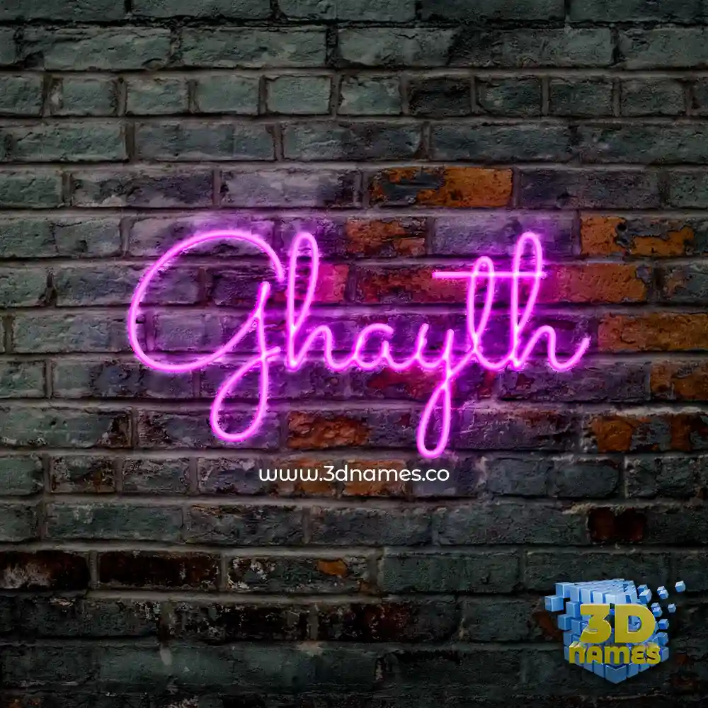 ghayth in Pink Neon style - 3D name wallpaper