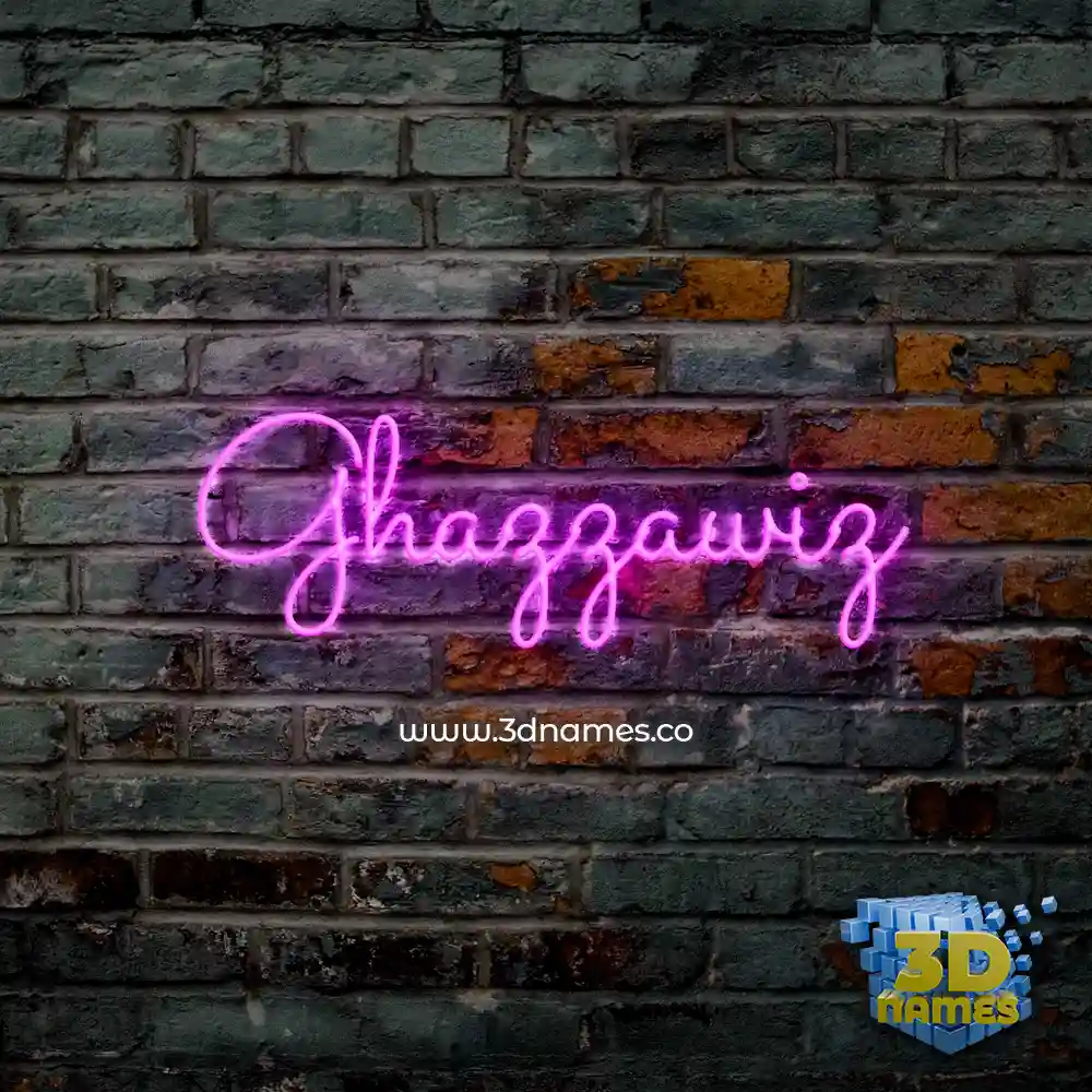 ghazzawiz in Pink Neon style - 3D name wallpaper