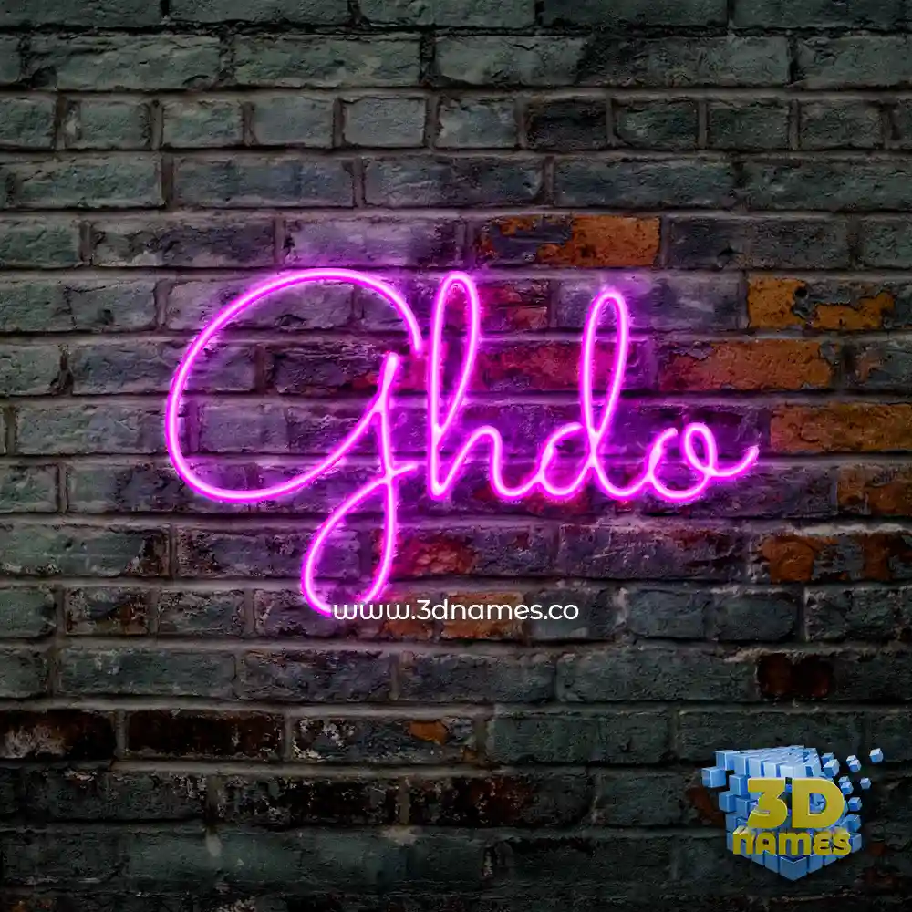 ghdo in Pink Neon style - 3D name wallpaper