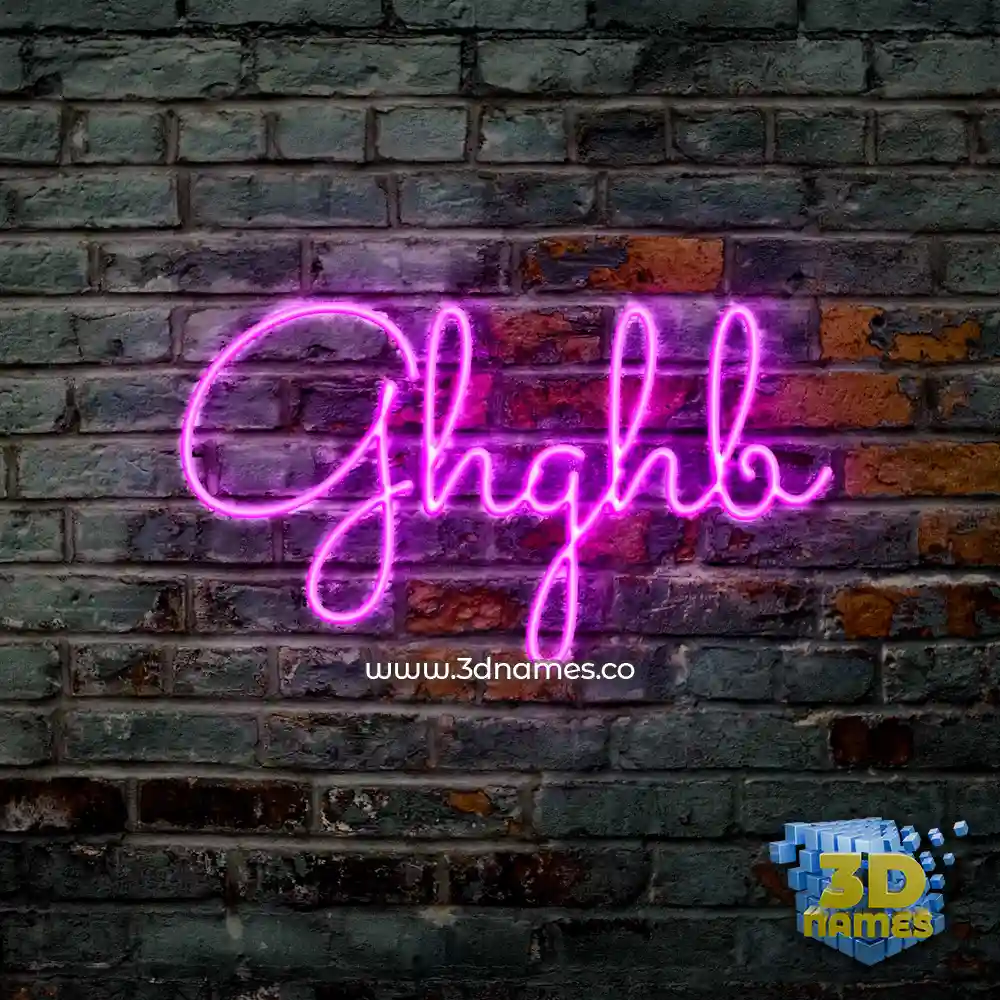 ghghb in Pink Neon style - 3D name wallpaper
