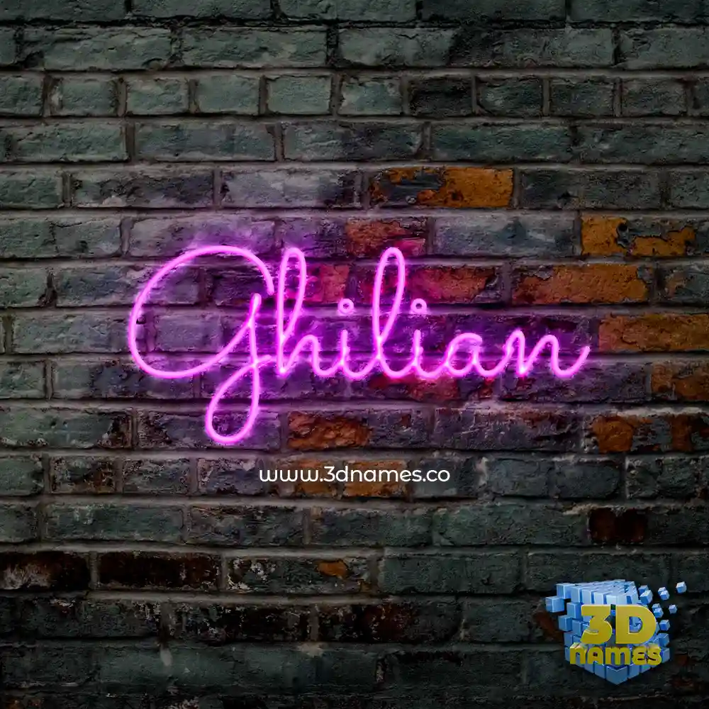 ghilian in Pink Neon style - 3D name wallpaper
