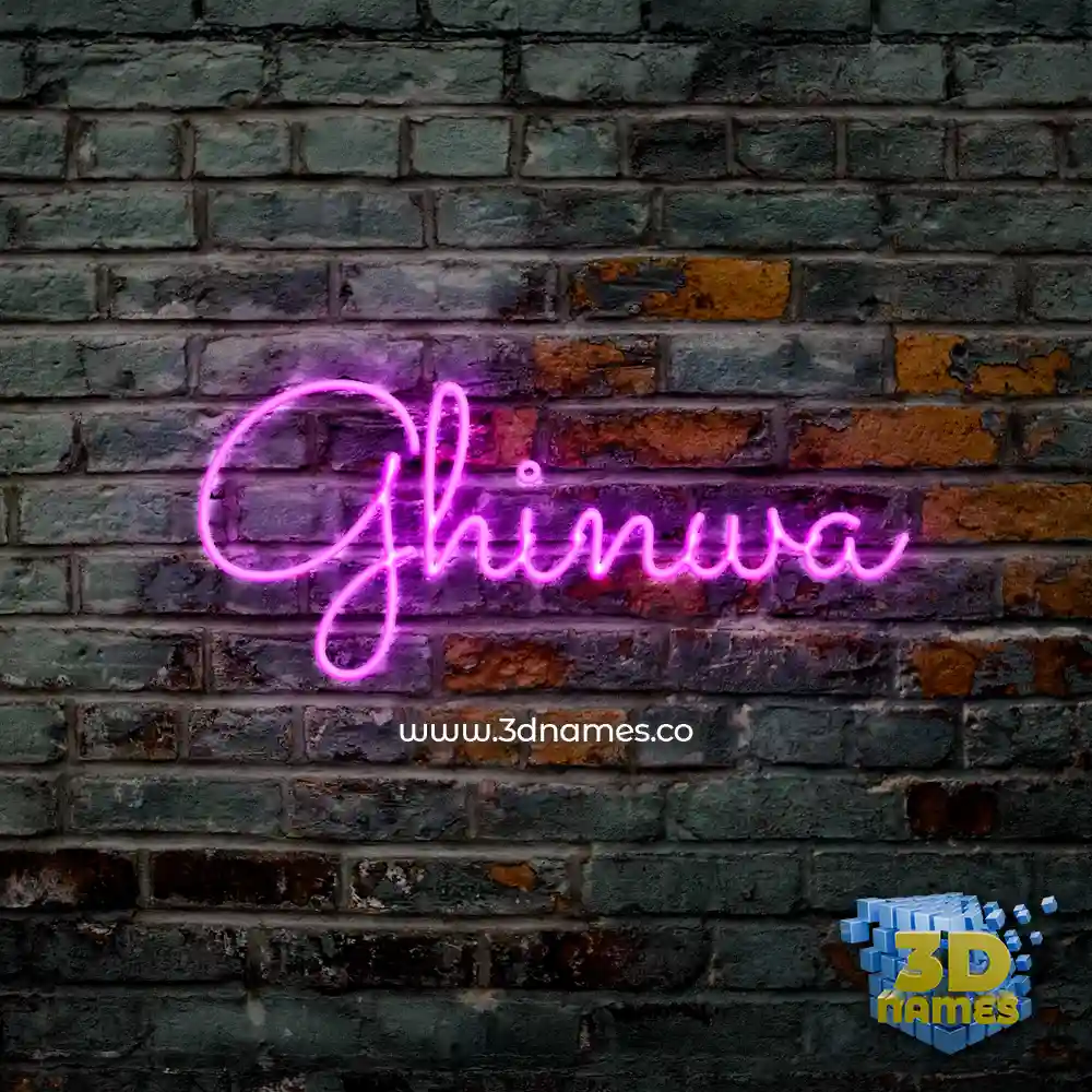 ghinwa in Pink Neon style - 3D name wallpaper
