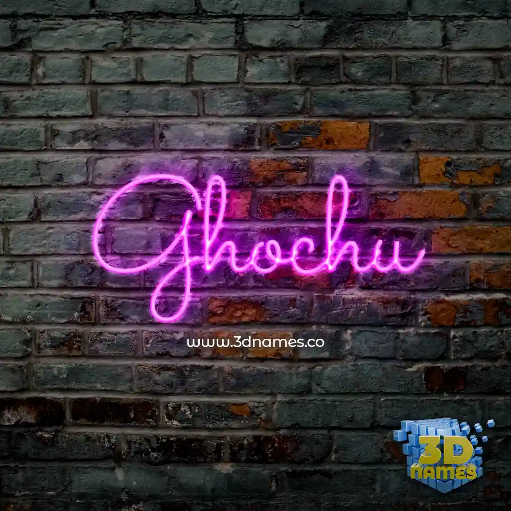 ghochu in Pink Neon style - 3D name wallpaper