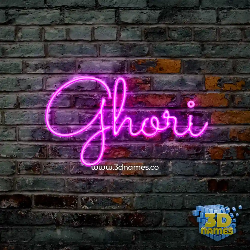 ghori in Pink Neon style - 3D name wallpaper