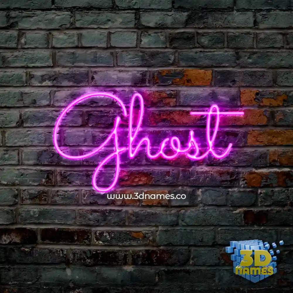 ghost in Pink Neon style - 3D name wallpaper