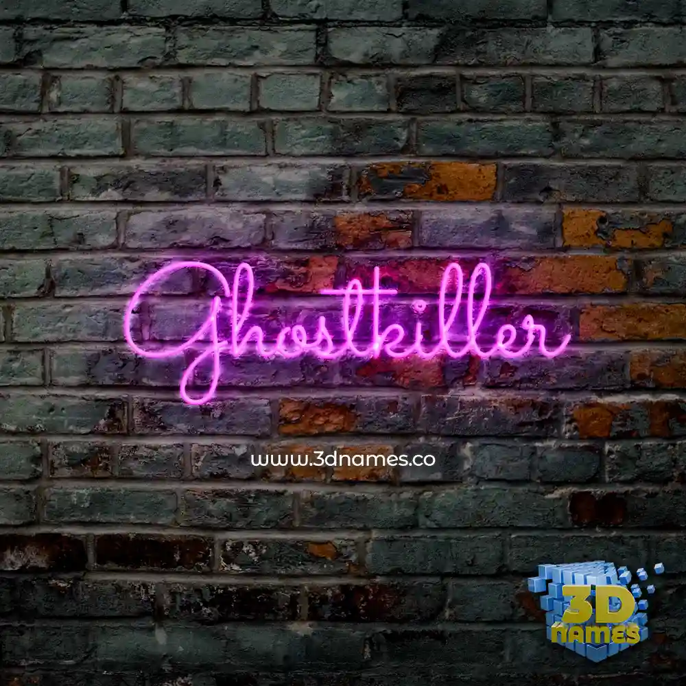 ghostkiller in Pink Neon style - 3D name wallpaper
