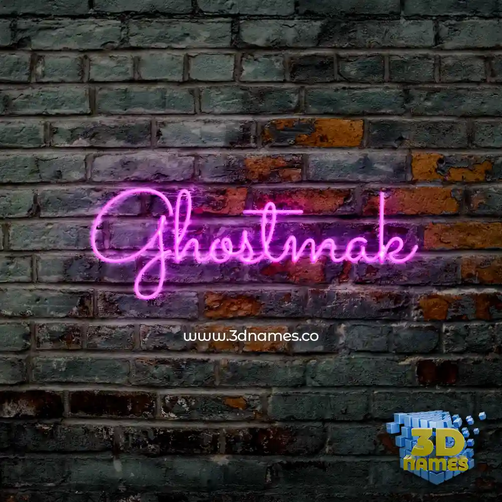 ghostmak in Pink Neon style - 3D name wallpaper