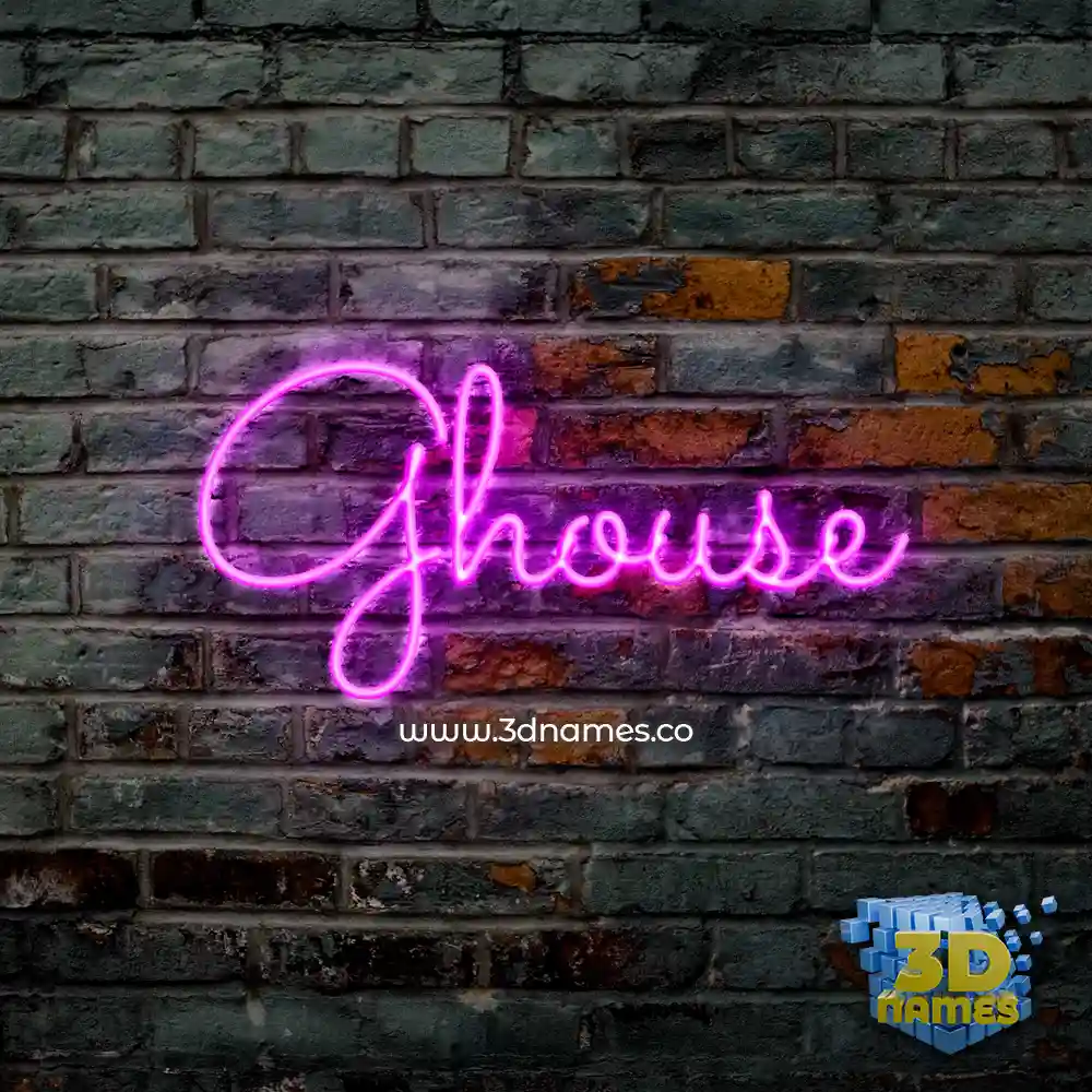 ghouse in Pink Neon style - 3D name wallpaper