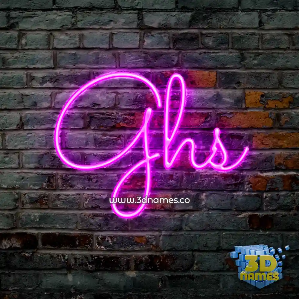 ghs in Pink Neon style - 3D name wallpaper