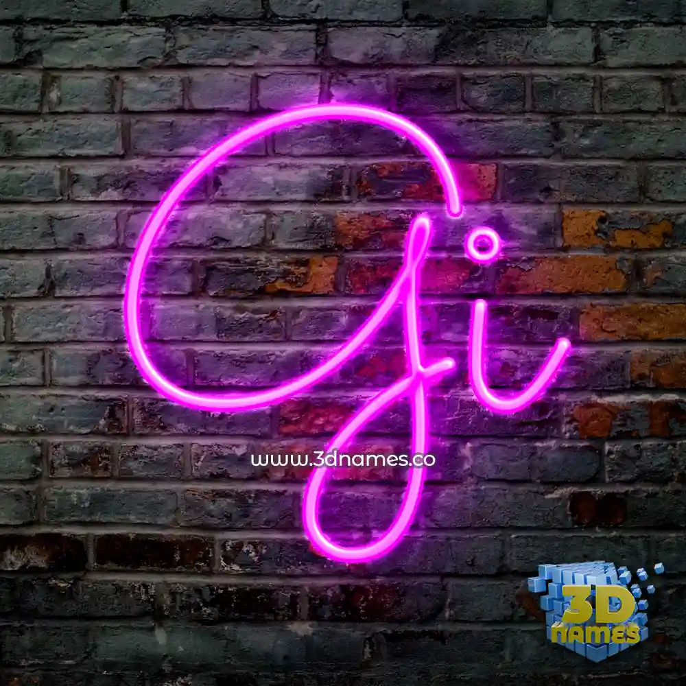 gi in Pink Neon style - 3D name wallpaper