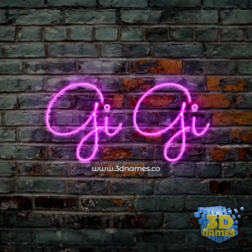 gi gi in Pink Neon style - 3D name wallpaper