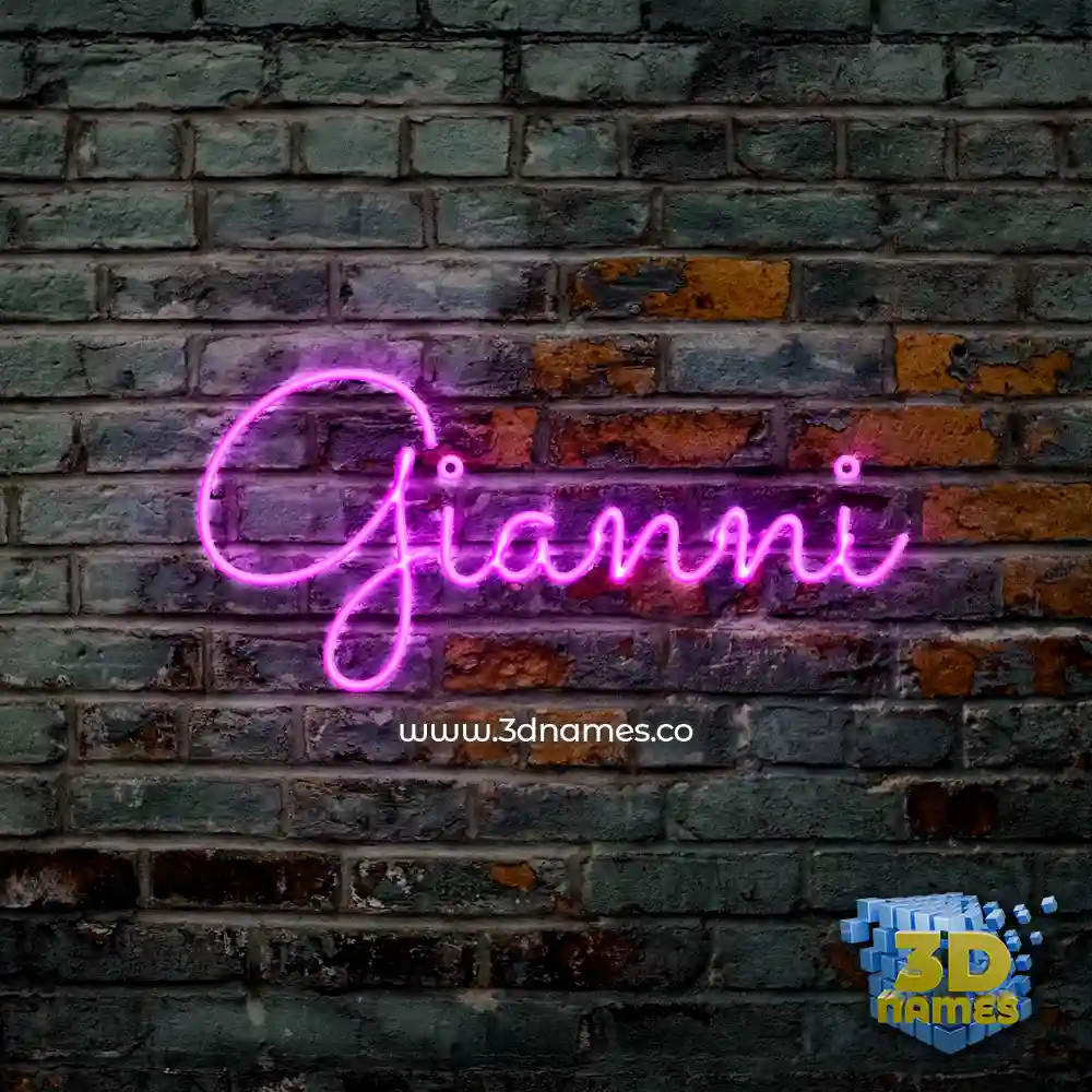gianni in Pink Neon style - 3D name wallpaper