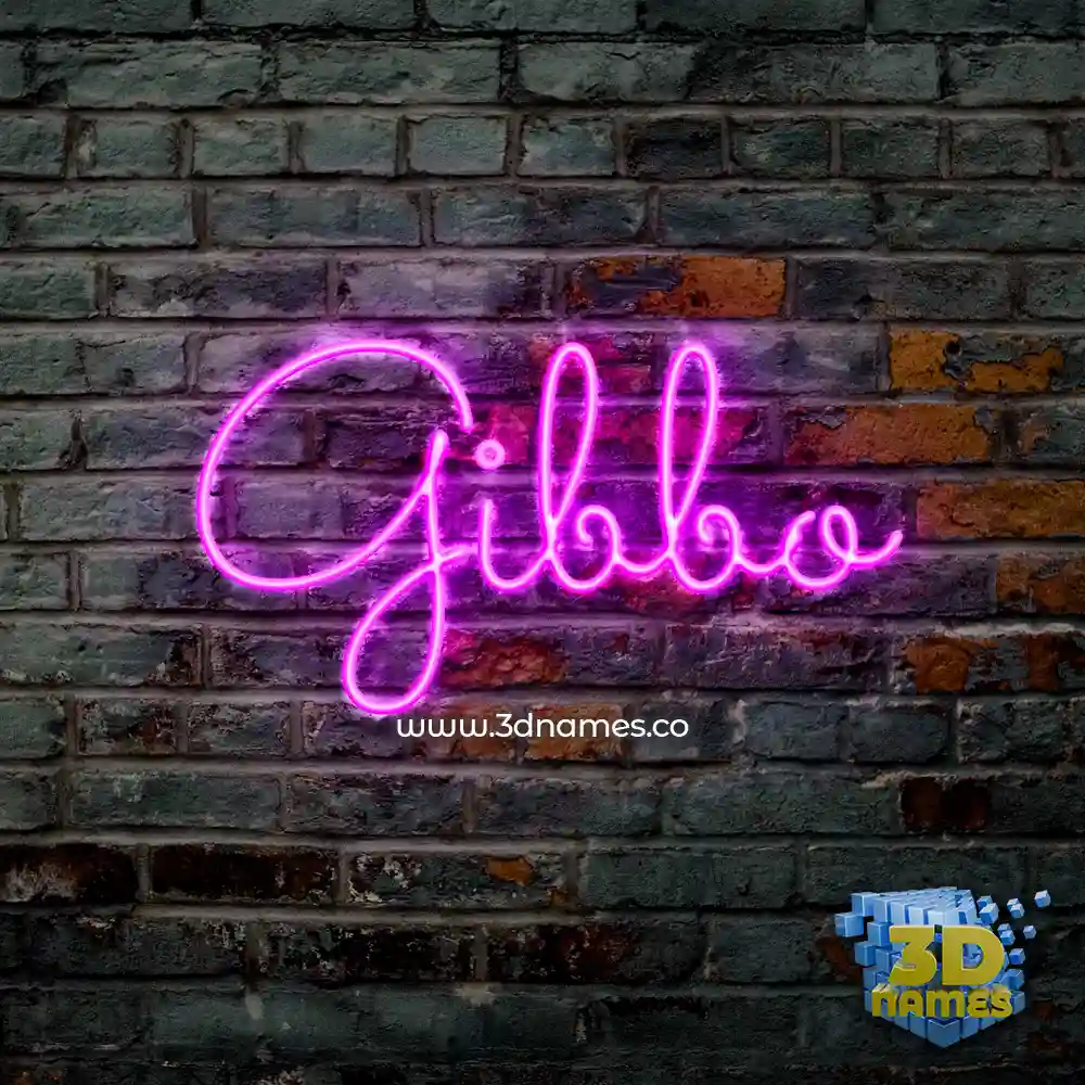 gibbo in Pink Neon style - 3D name wallpaper