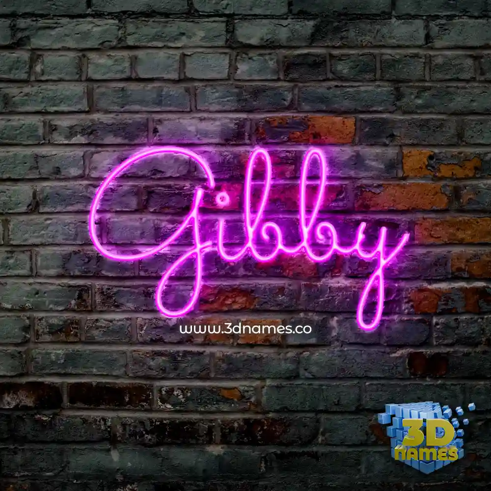 gibby in Pink Neon style - 3D name wallpaper
