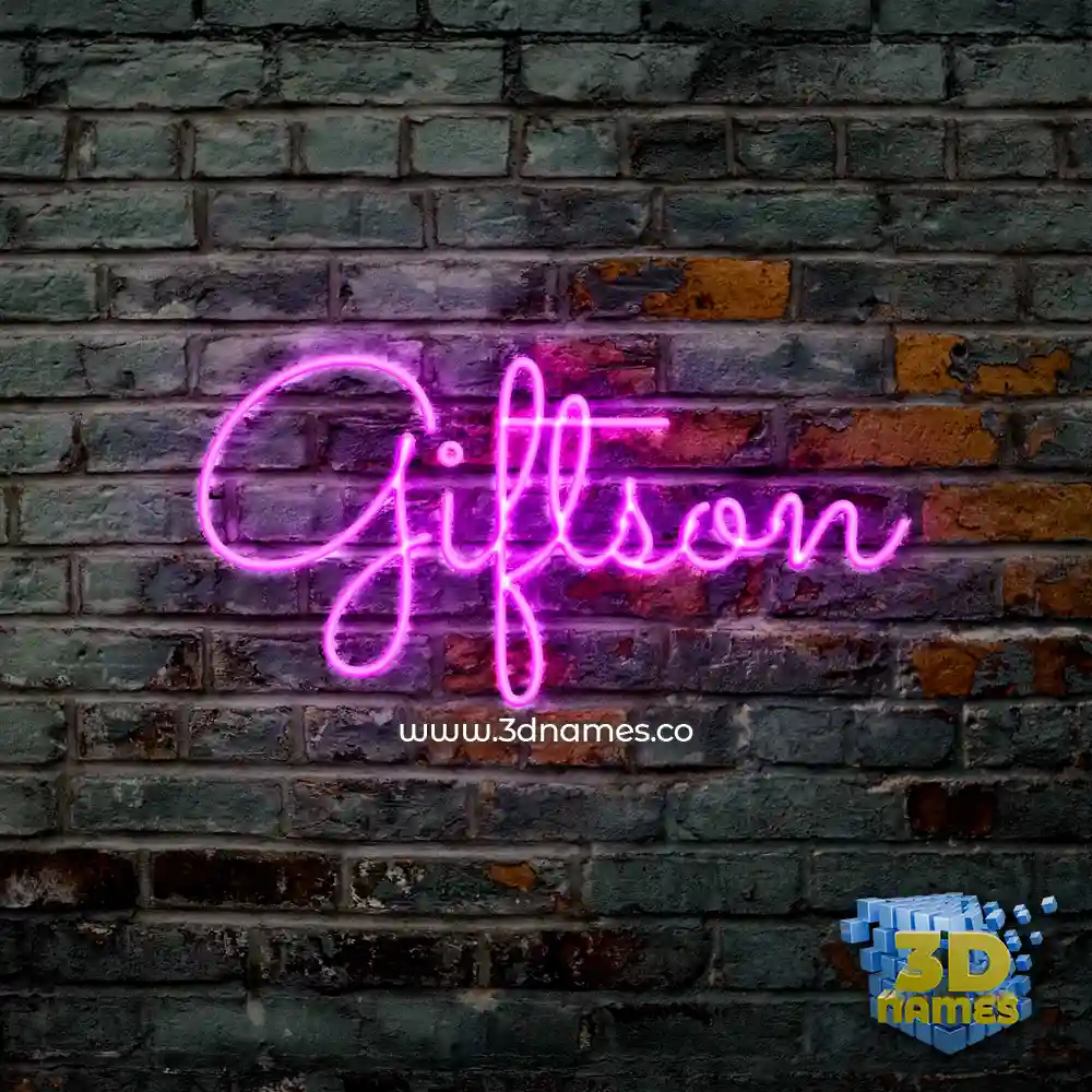 giftson in Pink Neon style - 3D name wallpaper
