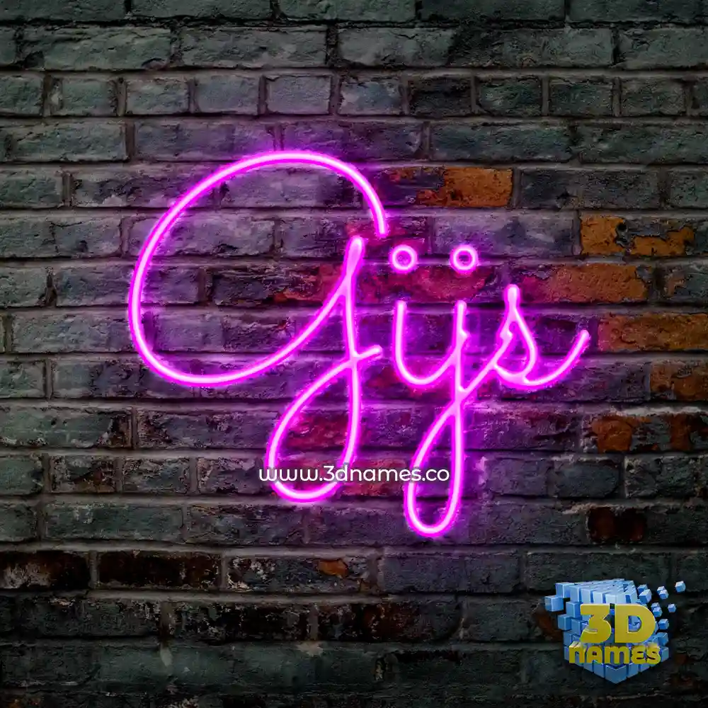 gijs in Pink Neon style - 3D name wallpaper