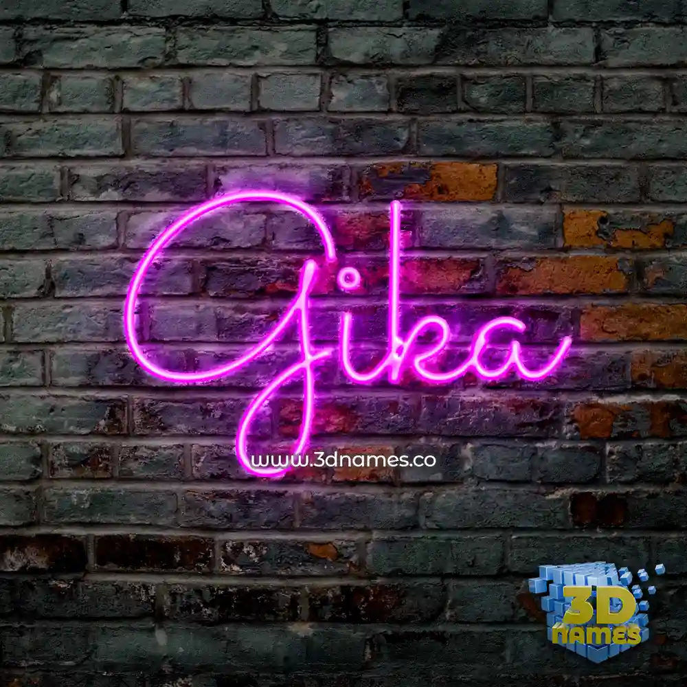 gika in Pink Neon style - 3D name wallpaper